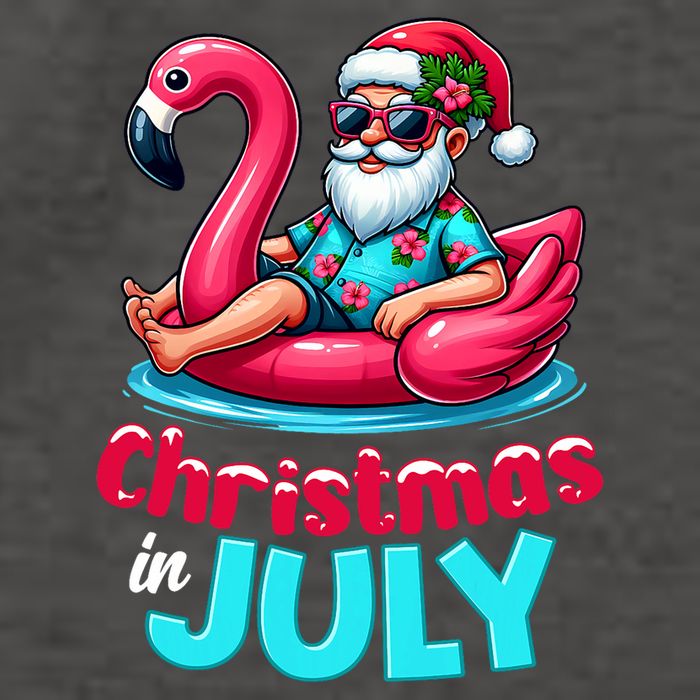 Christmas In July Flamingo Santa Beach Summer Vector Backpack