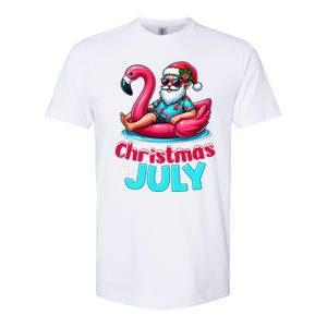 Christmas In July Flamingo Santa Beach Summer Softstyle CVC T-Shirt