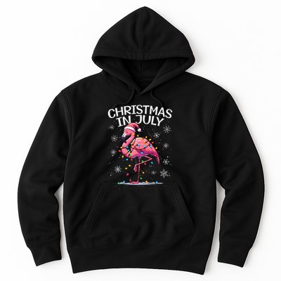 Christmas In July Flamingo Santa Summer Xmas Hoodie