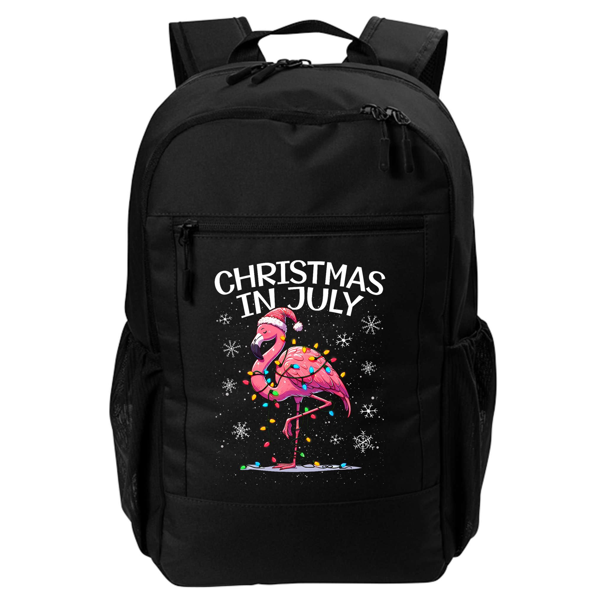 Christmas In July Flamingo Santa Summer Xmas Backpack