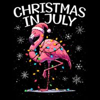 Christmas In July Flamingo Santa Summer Xmas Button