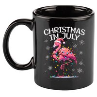 Christmas In July Flamingo Santa Summer Xmas 11oz C Handle Ceramic Mug
