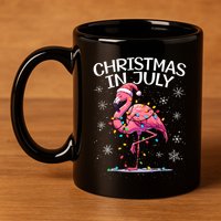 Christmas In July Flamingo Santa Summer Xmas 11oz C Handle Ceramic Mug