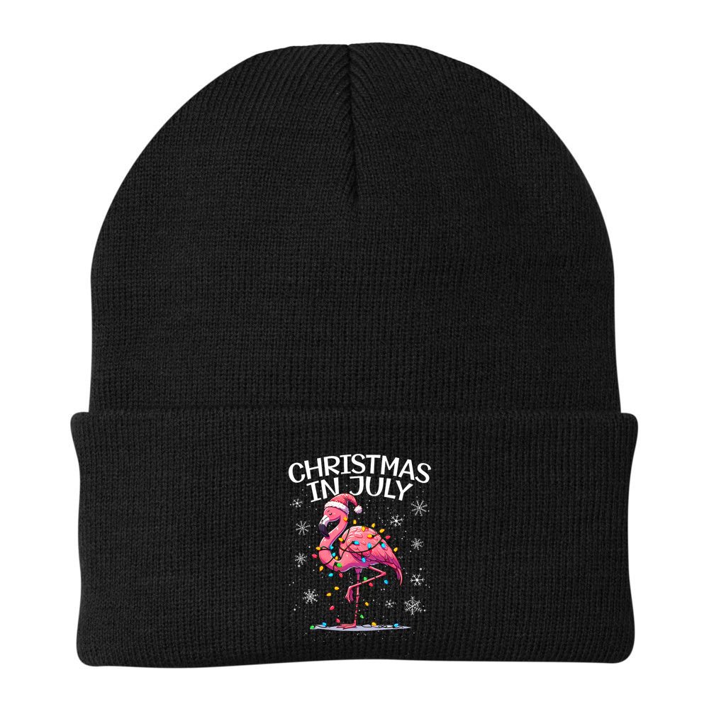 Christmas In July Flamingo Santa Summer Xmas Beanie