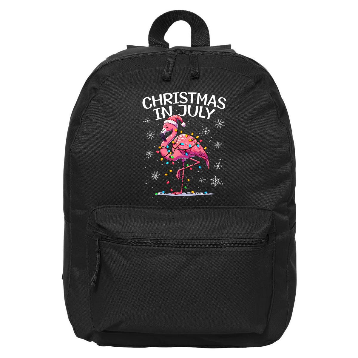 Christmas In July Flamingo Santa Summer Xmas 16 in Basic Backpack