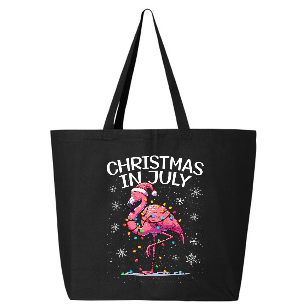 Christmas In July Flamingo Santa Summer Xmas 25L Jumbo Tote