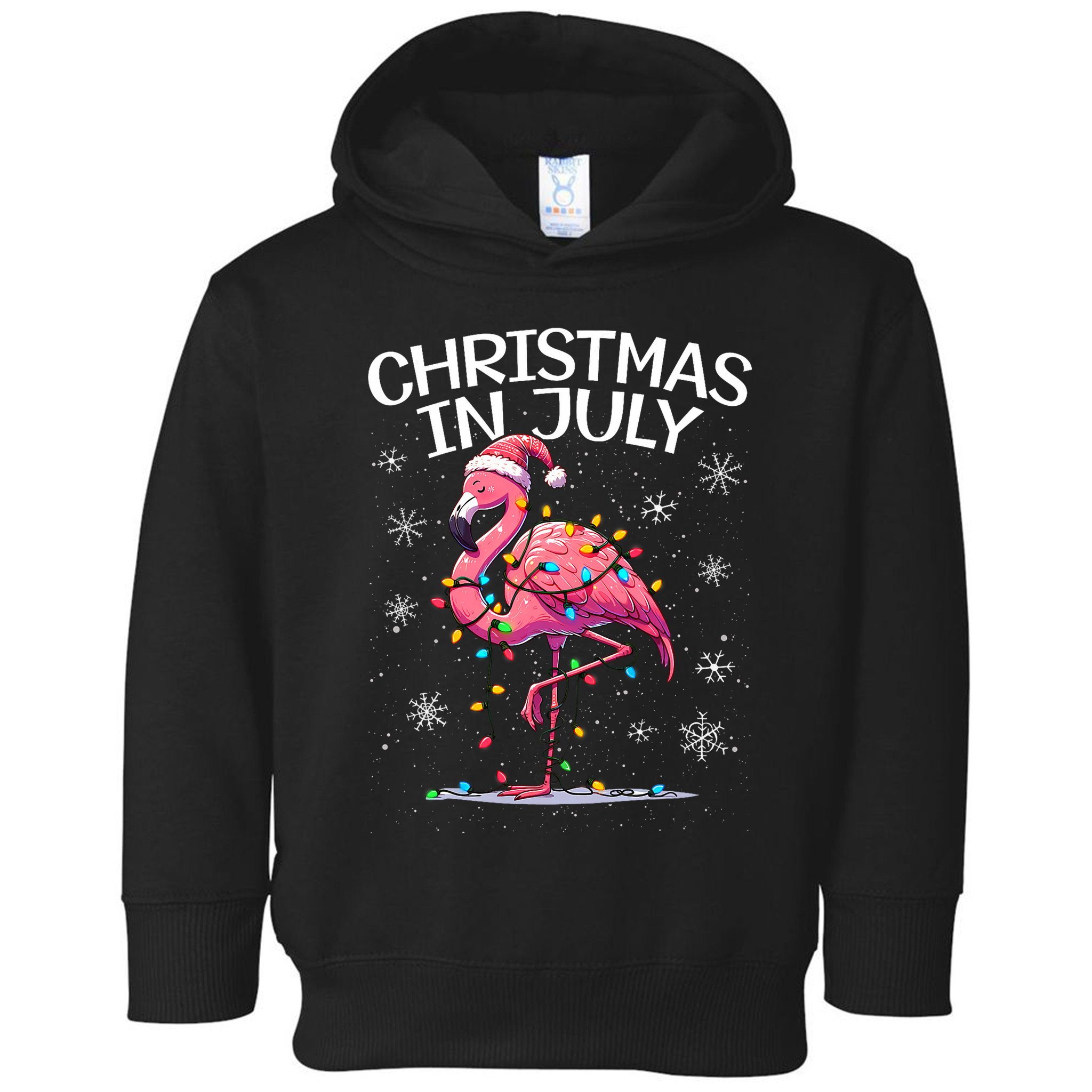 Christmas In July Flamingo Santa Summer Xmas Toddler Hoodie