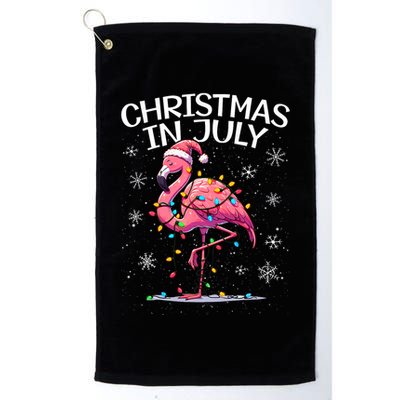 Christmas In July Flamingo Santa Summer Xmas Golf Towel