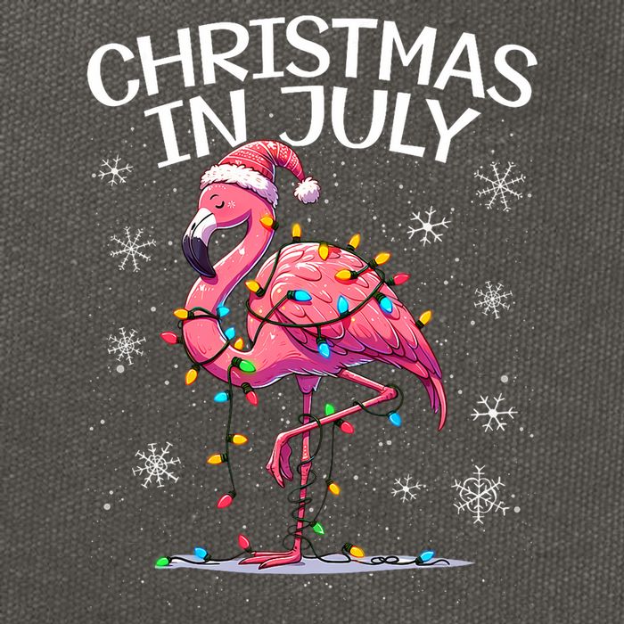 Christmas In July Flamingo Santa Summer Xmas Cotton Canvas Backpack