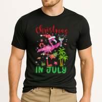 Christmas In July Flamingo Santa Summer Xmas Cooling Performance Crew T-Shirt
