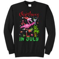 Christmas In July Flamingo Santa Summer Xmas Sweatshirt