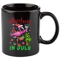 Christmas In July Flamingo Santa Summer Xmas 11oz C Handle Ceramic Mug