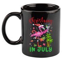 Christmas In July Flamingo Santa Summer Xmas 11oz C Handle Ceramic Mug