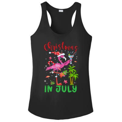 Christmas In July Flamingo Santa Summer Xmas Ladies PosiCharge Competitor Racerback Tank