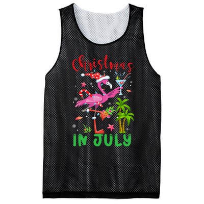 Christmas In July Flamingo Santa Summer Xmas Mesh Reversible Basketball Jersey Tank