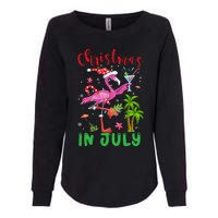 Christmas In July Flamingo Santa Summer Xmas Womens California Wash Sweatshirt