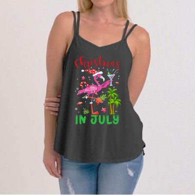 Christmas In July Flamingo Santa Summer Xmas Women's Strappy Tank