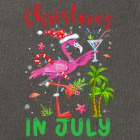 Christmas In July Flamingo Santa Summer Xmas Cotton Canvas Backpack