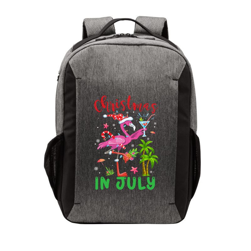 Christmas In July Flamingo Santa Summer Xmas Vector Backpack