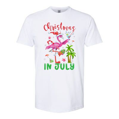 Christmas In July Flamingo Santa Summer Xmas Softstyle CVC T-Shirt