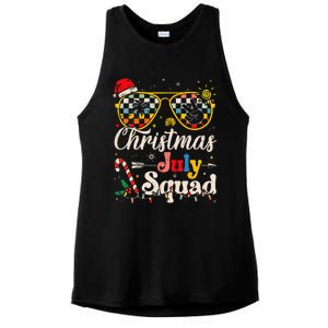 Christmas In July Squad Sunglasses Summer Beach Funny Xmas Ladies PosiCharge Tri-Blend Wicking Tank