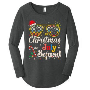 Christmas In July Squad Sunglasses Summer Beach Funny Xmas Women's Perfect Tri Tunic Long Sleeve Shirt