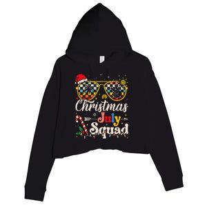 Christmas In July Squad Sunglasses Summer Beach Funny Xmas Crop Fleece Hoodie