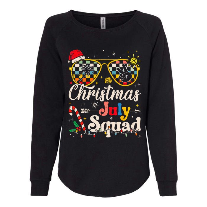 Christmas In July Squad Sunglasses Summer Beach Funny Xmas Womens California Wash Sweatshirt