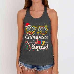 Christmas In July Squad Sunglasses Summer Beach Funny Xmas Women's Knotted Racerback Tank