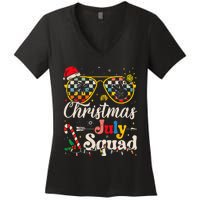 Christmas In July Squad Sunglasses Summer Beach Funny Xmas Women's V-Neck T-Shirt