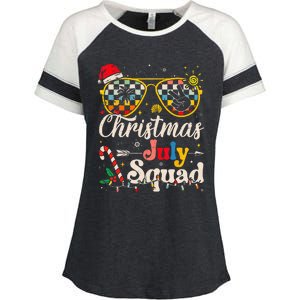 Christmas In July Squad Sunglasses Summer Beach Funny Xmas Enza Ladies Jersey Colorblock Tee