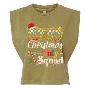 Christmas In July Squad Sunglasses Summer Beach Funny Xmas Garment-Dyed Women's Muscle Tee