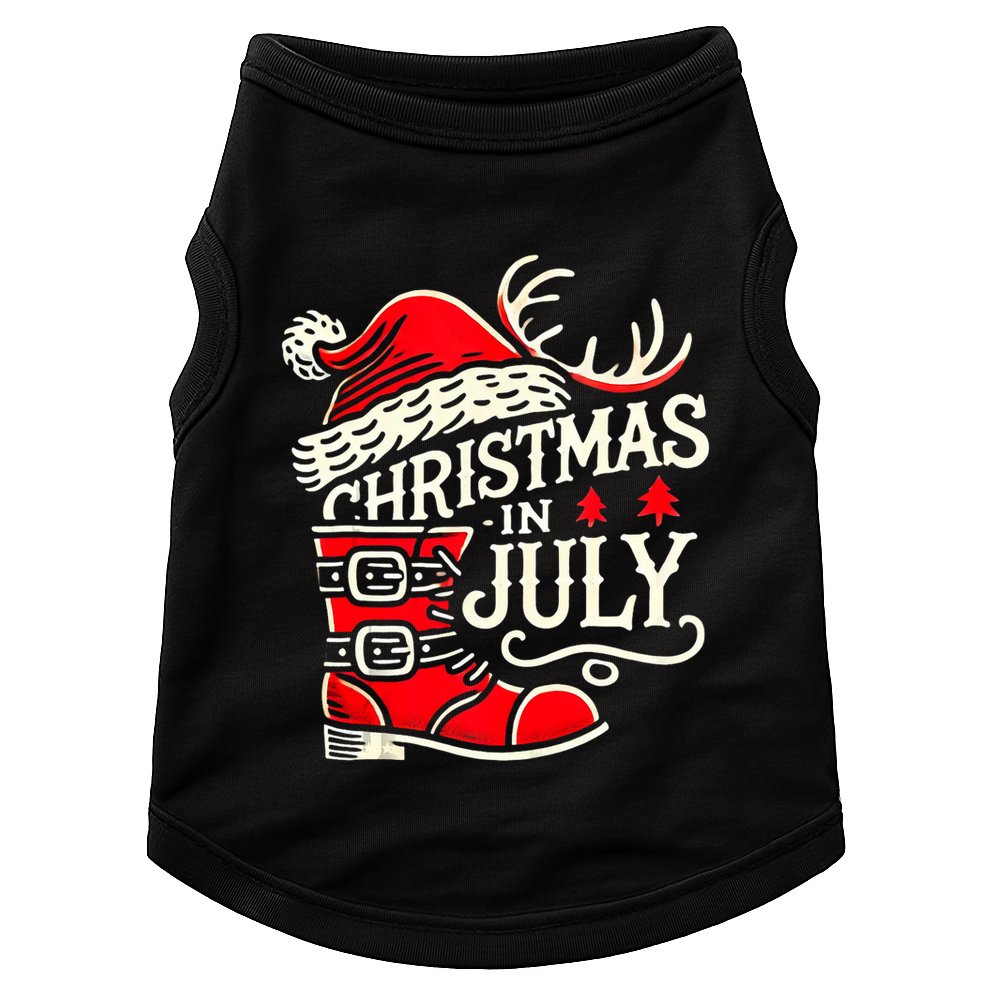 Christmas In July Funny Elf For Summer Xmas Delights Doggie Tank