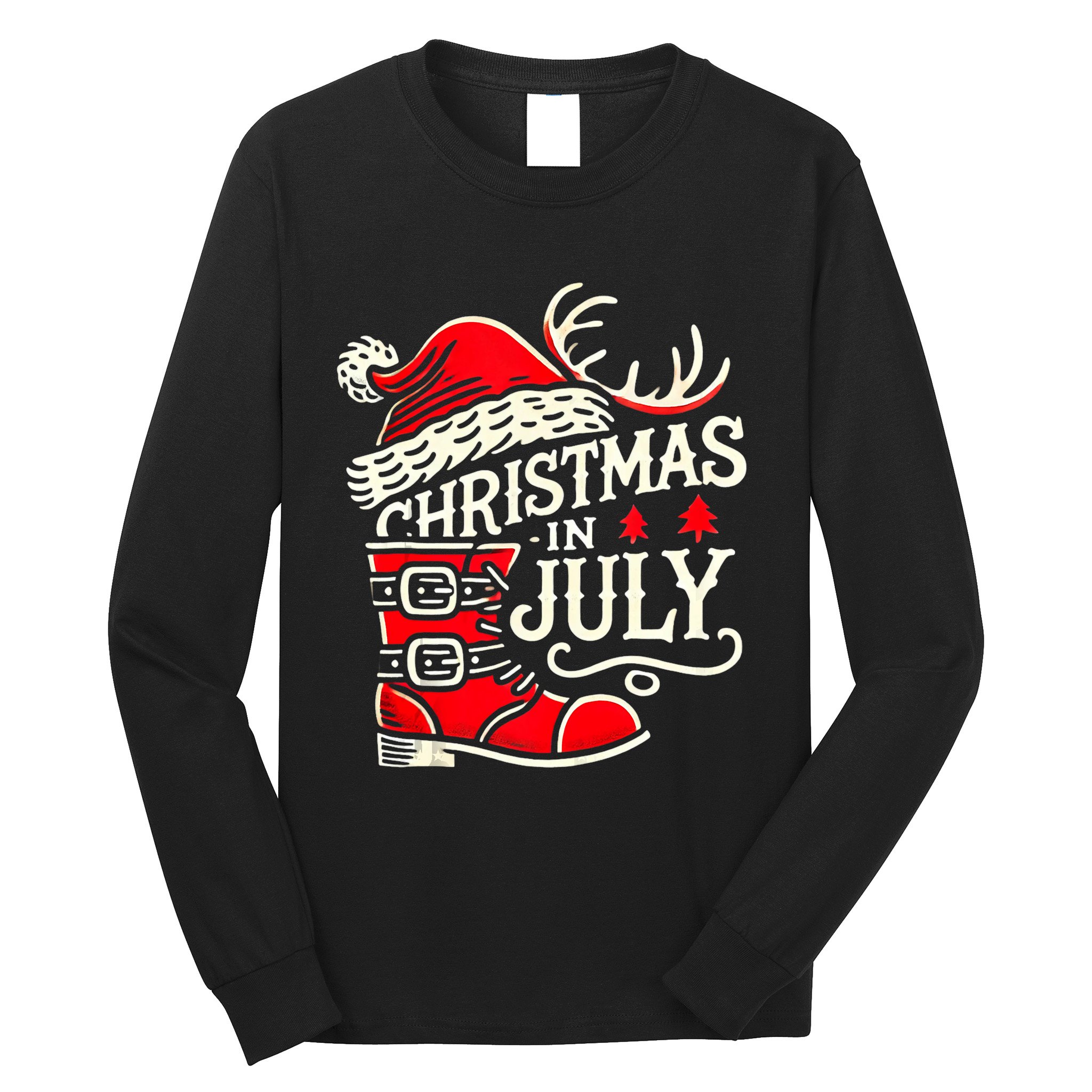 Christmas In July Funny Elf For Summer Xmas Delights Long Sleeve Shirt