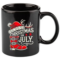 Christmas In July Funny Elf For Summer Xmas Delights 11oz C Handle Ceramic Mug