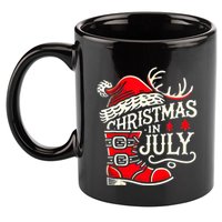 Christmas In July Funny Elf For Summer Xmas Delights 11oz C Handle Ceramic Mug