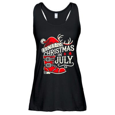 Christmas In July Funny Elf For Summer Xmas Delights Ladies Essential Flowy Tank