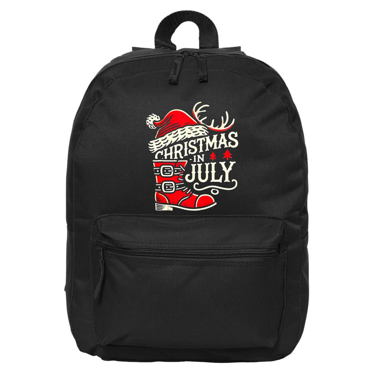 Christmas In July Funny Elf For Summer Xmas Delights 16 in Basic Backpack