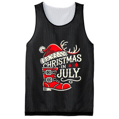 Christmas In July Funny Elf For Summer Xmas Delights Mesh Reversible Basketball Jersey Tank