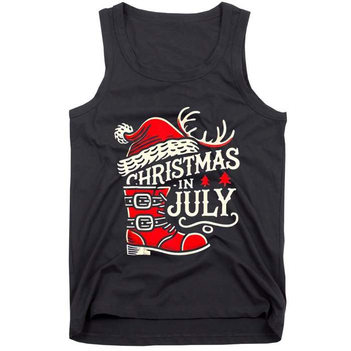 Christmas In July Funny Elf For Summer Xmas Delights Tank Top