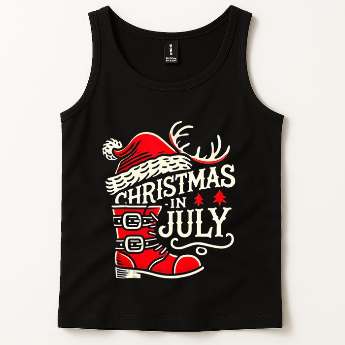 Christmas In July Funny Elf For Summer Xmas Delights Tank Top