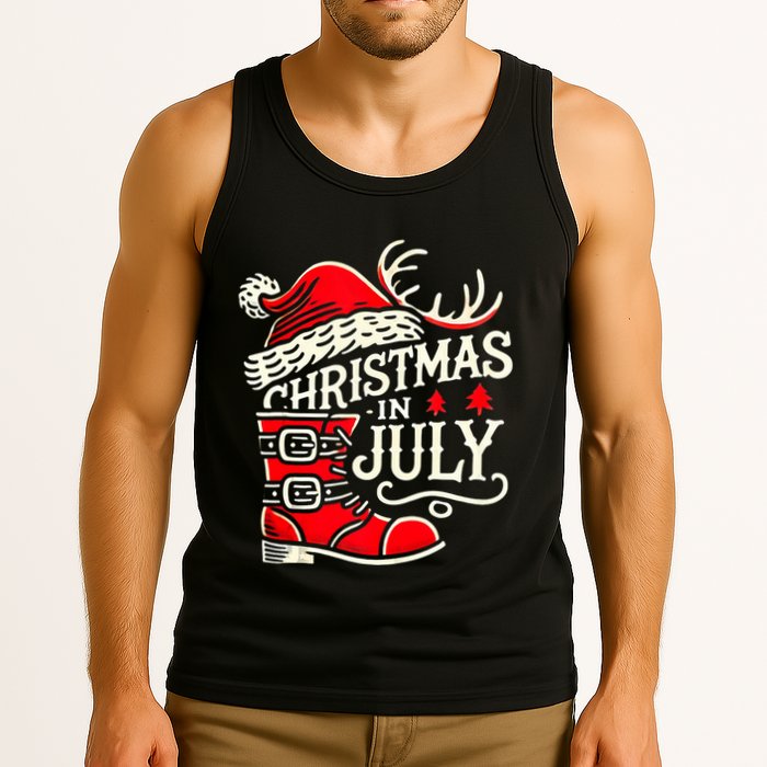Christmas In July Funny Elf For Summer Xmas Delights Tank Top