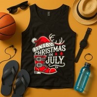 Christmas In July Funny Elf For Summer Xmas Delights Tank Top