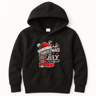 Christmas In July Funny Elf For Summer Xmas Delights Kids Hoodie