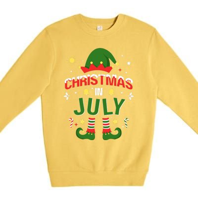 Christmas In July Funny Elf For Summer Xmas Premium Crewneck Sweatshirt