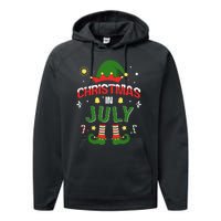 Christmas In July Funny Elf For Summer Xmas Performance Fleece Hoodie