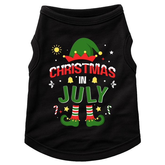 Christmas In July Funny Elf For Summer Xmas Doggie Tank