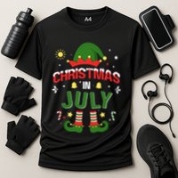 Christmas In July Funny Elf For Summer Xmas Performance Shirt