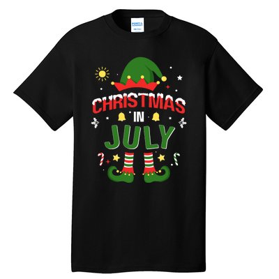 Christmas In July Funny Elf For Summer Xmas Tall T-Shirt