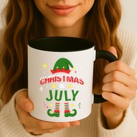 Christmas In July Funny Elf For Summer Xmas Mug